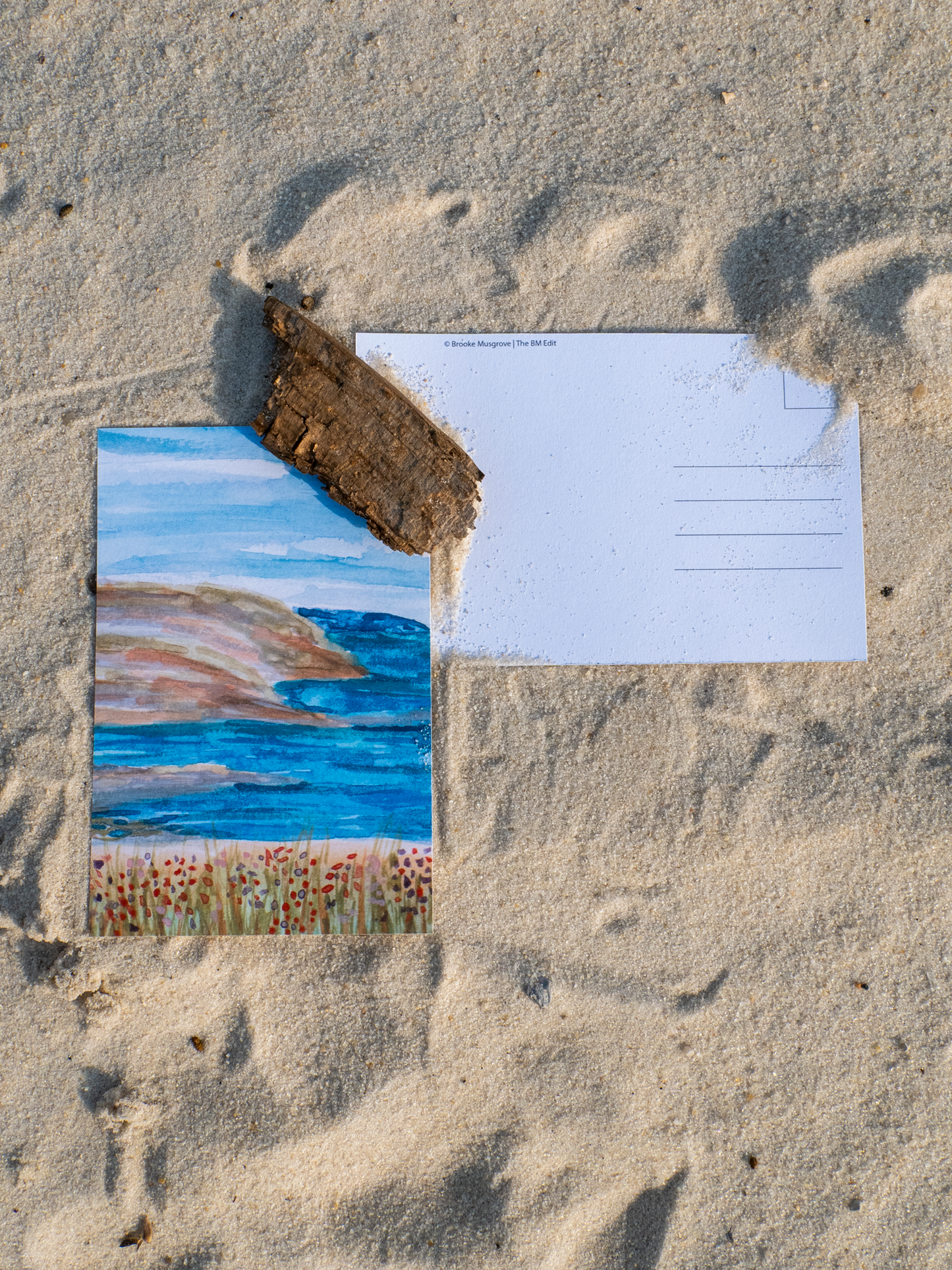 Coastal Landscape Postcard, Gulf Coast Watercolor Art, Beach Scenery Card, Ocean Art Print, Nature Lover Gift, Scenic Card, 4x6