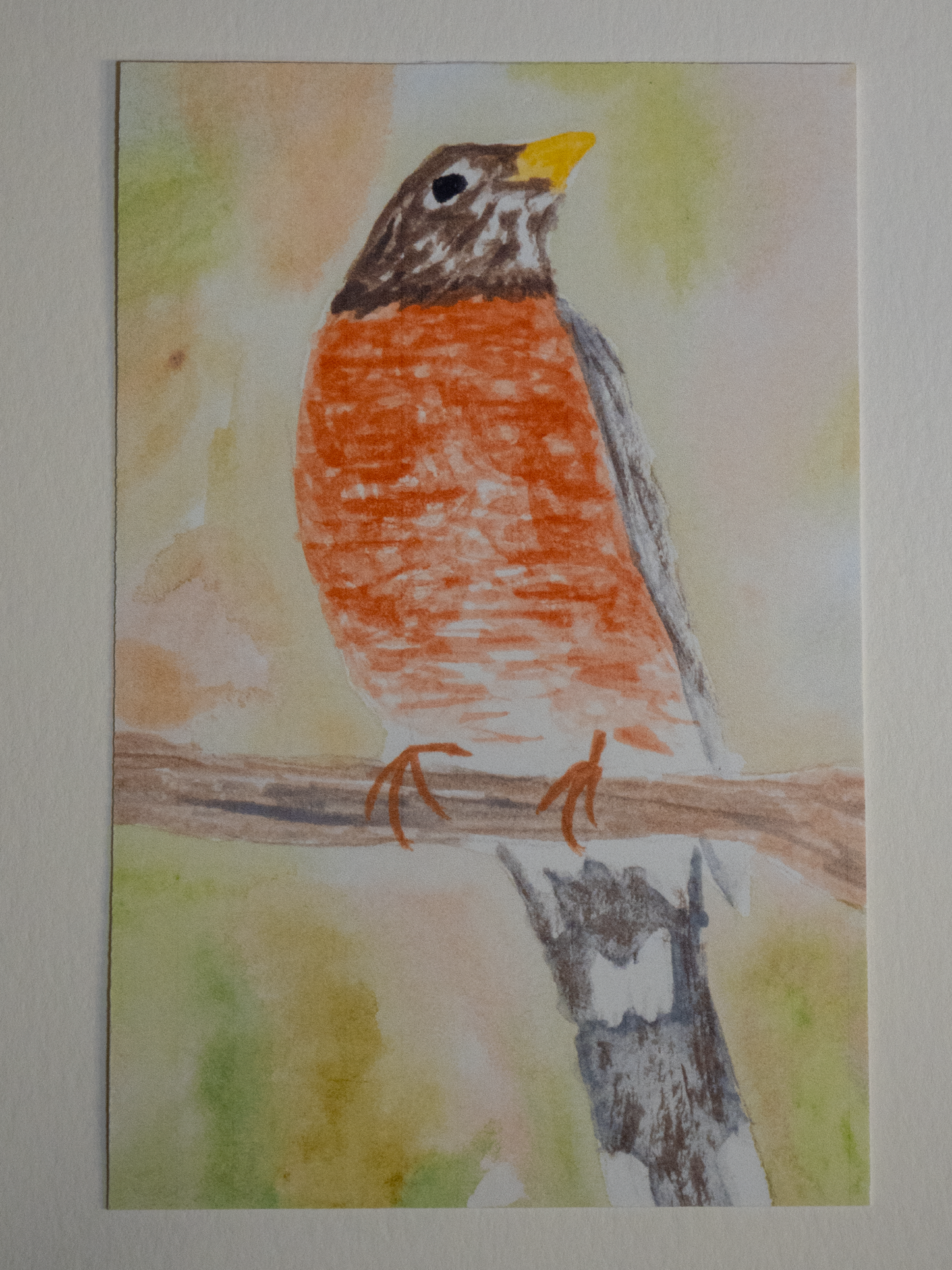 American Robin Postcard, Watercolor Bird Art Print, Nature Lover Gift, Backyard Bird Card, Wildlife Art, Bird Watcher Gift, 4x6 Art Card