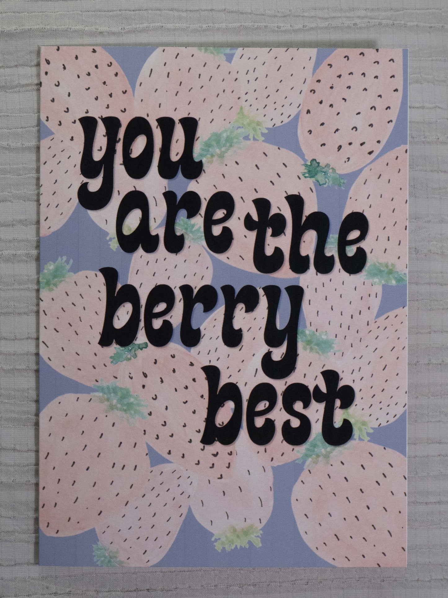 Strawberry Greeting Card | Berry Best | Watercolor Art Card | Fruit Pun Card | Best Friend, Birthday & Appreciation Card | The BM Edit