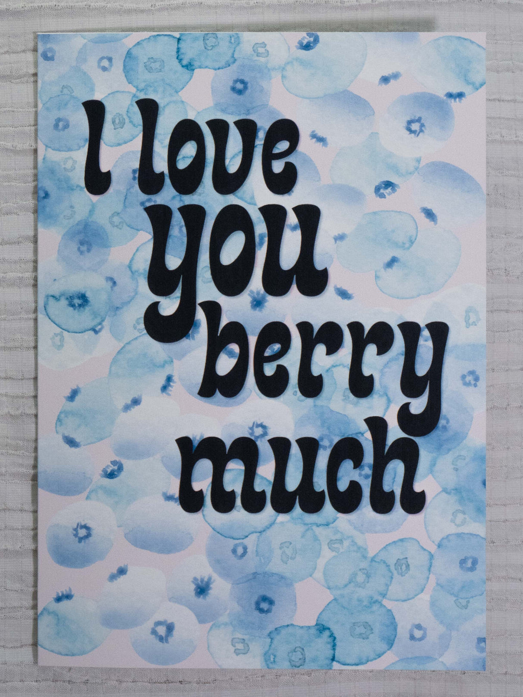 Blueberry Greeting Card | Love Berry Much | Watercolor Art Card | Fruit Pun Card | Love, Friendship & Birthday Card | The BM Edit