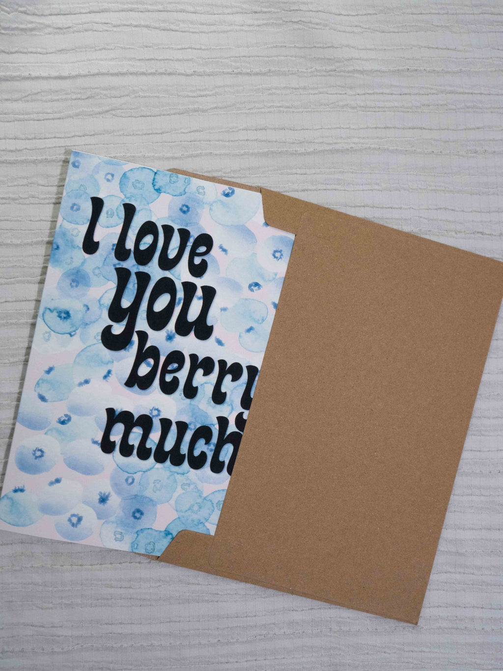 Blueberry Greeting Card | Love Berry Much | Watercolor Art Card | Fruit Pun Card | Love, Friendship & Birthday Card | The BM Edit
