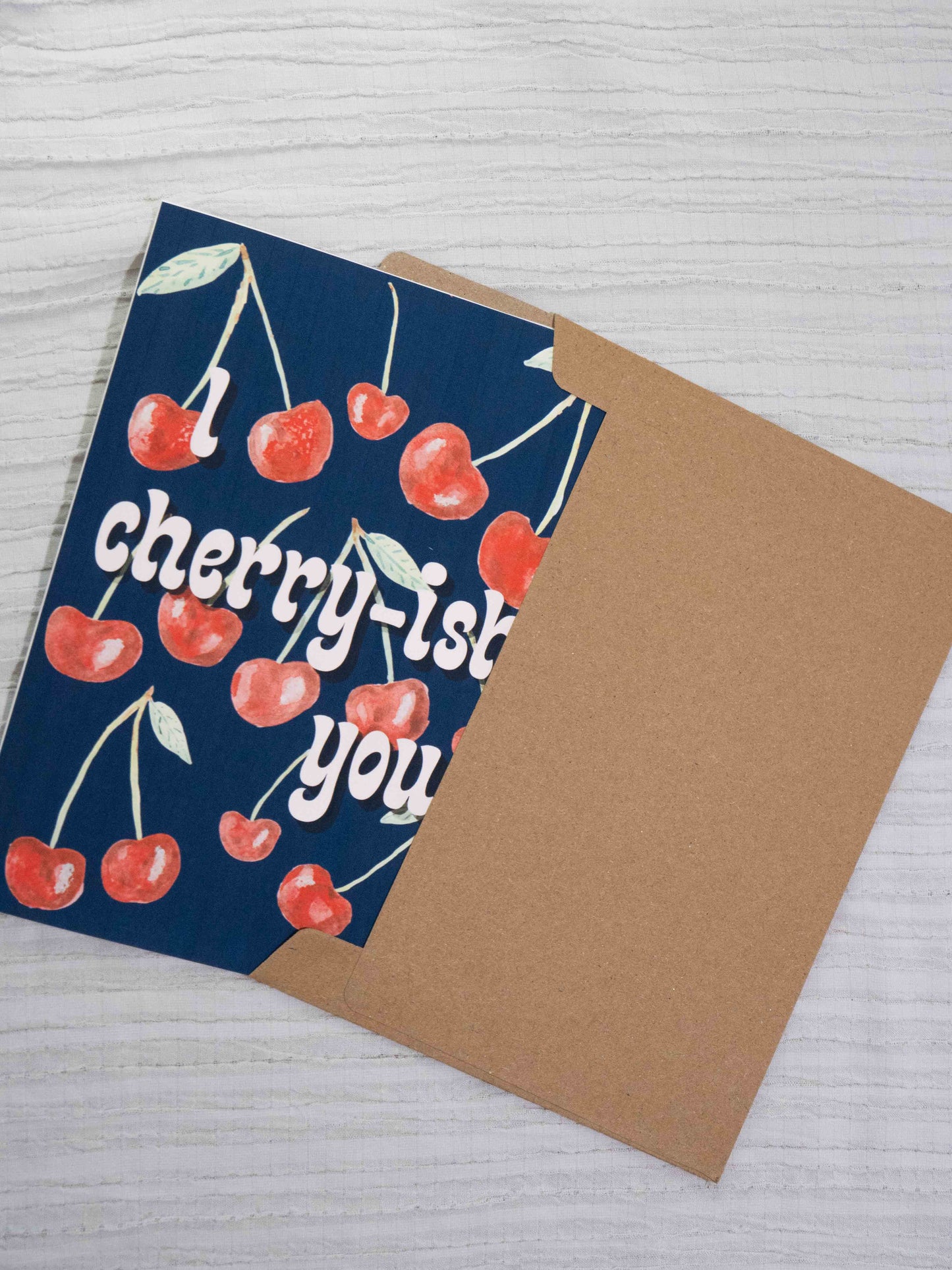 Cherry Greeting Card | I Cherry-ish You | Watercolor Art Card | Fruit Pun Card | Love, Valentine's & Anniversary Card | The BM Edit