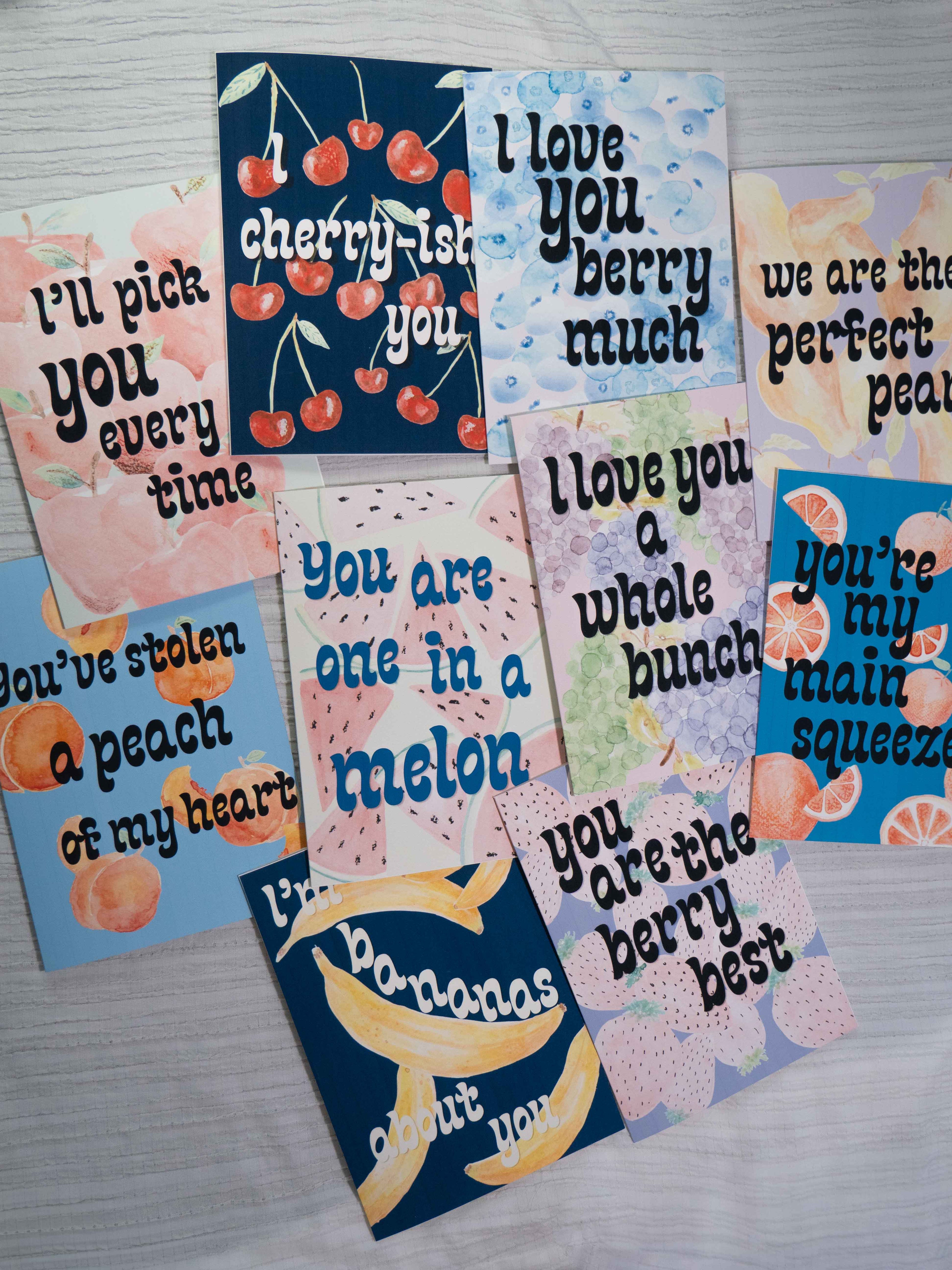 Blueberry Greeting Card | Love Berry Much | Watercolor Art Card | Fruit Pun Card | Love, Friendship & Birthday Card | The BM Edit